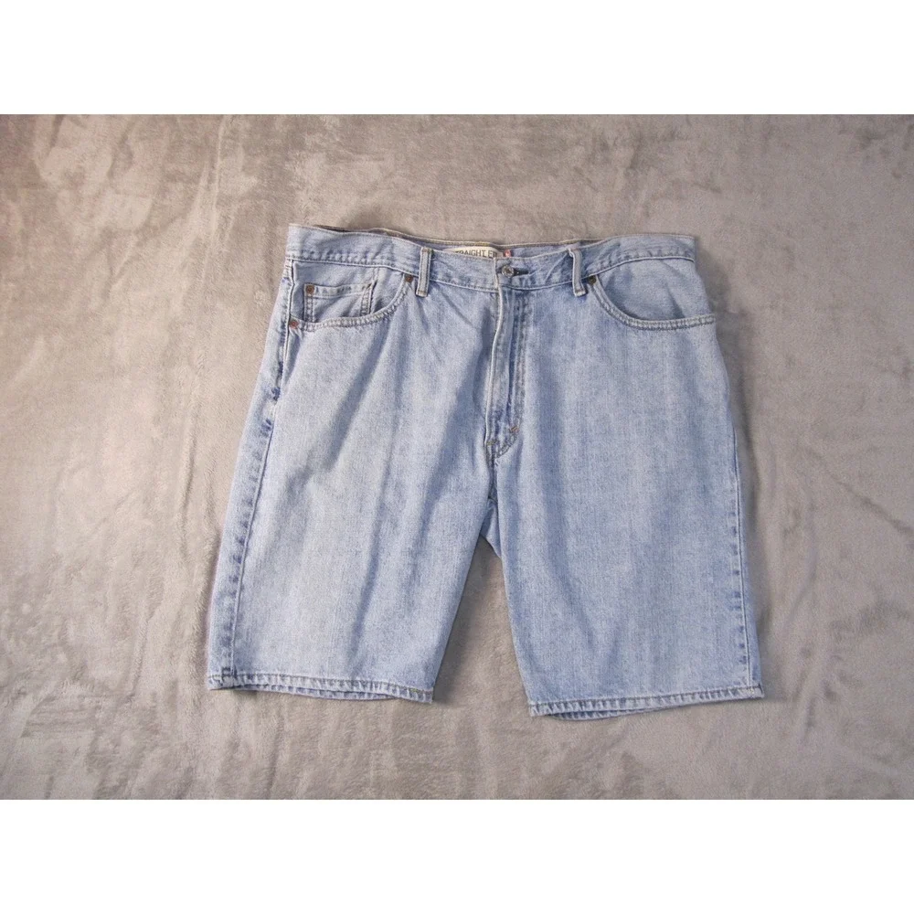 Levis 505 Straight Fit‎ Denim Shorts Mens 38 Light Wash Blue Cotton Jorts